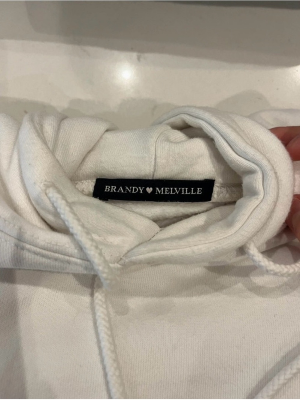 Brandy Melville White Christy Hoodie - Picture 4 of 4